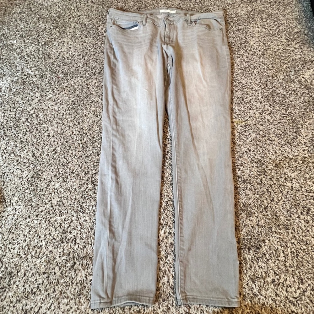 Levis 711 Skinny Jeans Womens 34 Grey Mid Rise Stretch Denim Pants 18881-0220